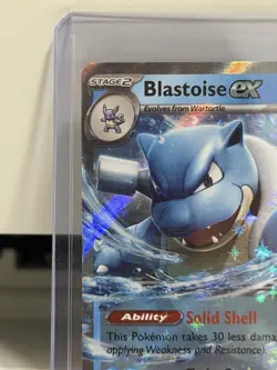 Pokemon Blastoise ex 009/165 Scarlet & Violet 151 Full Art Holo Double Rare Sta… - Image 2