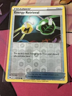 Reverse Holofoil Energy Retrieval 127/159 Pokemon Common Crown Zenith Card NM - Image 1