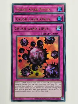 Yu Gi Oh - 3x LCKC-EN046 Crush Card Virus - Version 1 - Ultra Rare - Image 1