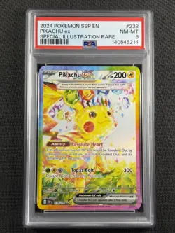 Pokemon Cards PSA 8 NM-MT Pikachu ex Special IR Surging Sparks S&V 238/191 - Image 1
