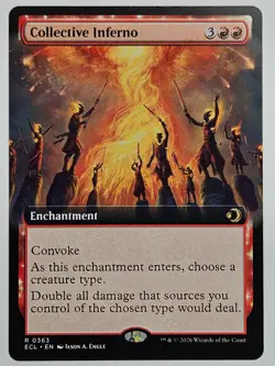 MTG Lorwyn Eclipsed - ECL 363 Collective Inferno (Extended Art) - Rare - Image 1