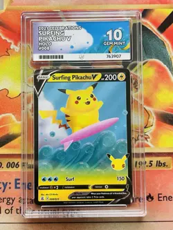 Surfing Pikachu V ACE 10 - 2021 Pokemon Celebrations 25th Anniversary Set - Image 1