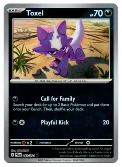 2025 Pokemon - Phantasmal Flames - Reverse Holo Toxel #67 - Image 1