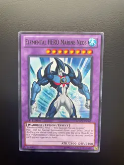 Yugioh Elemental HERO Marine Neos LCGX-EN062 Common 1st Edition Damaged - Image 1