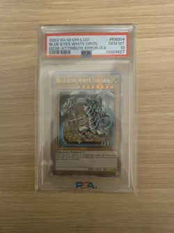 PSA 10 Yugioh Blue-Eyes White Dragon LC01-EN004 Quarter Century Rare Error 25th - Image 1