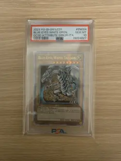 PSA 10 Yugioh Blue-Eyes White Dragon LC01-EN004 Quarter Century Rare Error 25th - Image 2