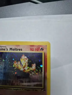 Blaine’s Moltres Holo 1/132 Gym Heroes Pokemon Card WOTC 2000 Vintage - Image 4