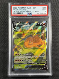 Pokemon Cards PSA 9 MINT Charizard V FA UPC Black Star Promo Swsh 2022 #260 - Image 1