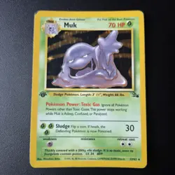 Muk 13/62 1st Edition Fossil Holo Rare Pokemon Card WOTC 1999 Vintage - Image 2