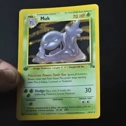 Muk 13/62 1st Edition Fossil Holo Rare Pokemon Card WOTC 1999 Vintage - Image 4