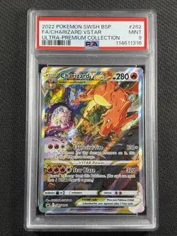 Pokemon Cards PSA 9 MINT Charizard Vstar FA UPC Black Star Promo Swsh 2022 #262 - Image 1