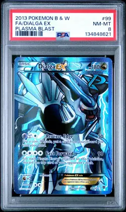 2013 POKEMON B&W PLASMA BLAST #99 FULL ART/DIALGA EX PSA 8 - Image 1
