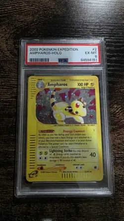 Ampharos Holo 2/165 PSA 6 Pokemon Expedition 2002 Base Set Holo - Image 1