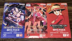 One Piece OP13 OP14 EB03 Heroines Sleeved Booster Pack Set New Sealed Lot of 3 - Image 1