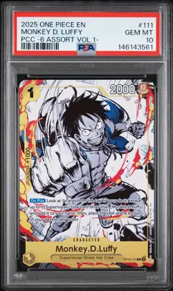 2025 ONE PIECE OP10-111 PREMIUM CARD COLLECTION VOL 1 MONKEY D LUFFY PSA 10 - Image 1