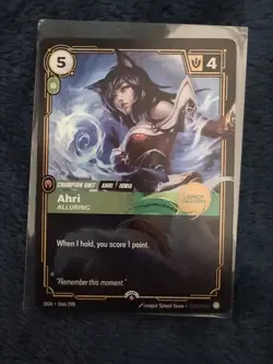 Ahri Alluring Launch Exclusive Riftbound Promo Card Foil Holographic Ogn 066/098 - Image 1