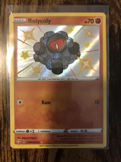 Rolycoly SV067/SV122 Shiny Holo Rare Shining Fates Pokemon Card NM/M - Image 1