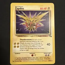 Zapdos 30/62 Non Holo from Pokemon Fossil LP/MP - Image 1