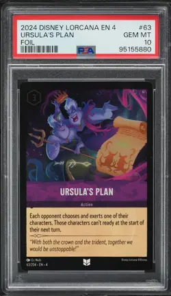 2024 Disney Lorcana Ursula's Return Foil Ursula's Plan #63 PSA 10 - Image 1