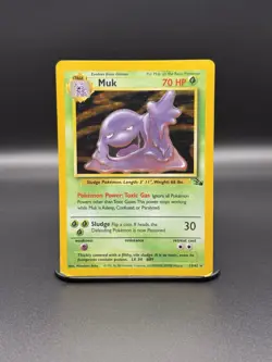 Muk 13/62 Fossil Holo (DMG) Vintage Pokemon Cards - Image 1