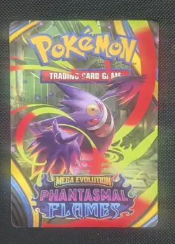 pokemon TCG Mega Gengar Trainer tip Phantasmal Flames Pre Release Kit Insert - Image 1