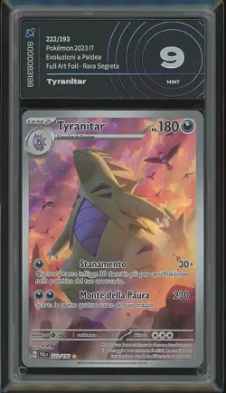 Tyranitar 222/193 - Pokemon Paldea Evolved - AiGrading 9 - Image 1