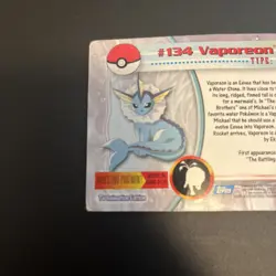 Topps Pokemon VAPOREON #134 Blue Logo Non Holo TV Animation Edition NM - Image 5