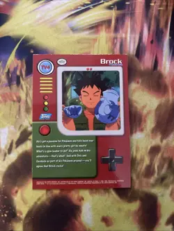 BROCK TV4 - BLUE LOGO - HOLO - Series 1 TOPPS POKEMON CARD - LP - Image 2