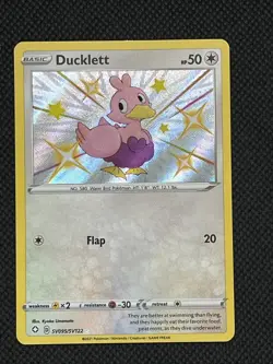Pokemon TCG Shining Fates Ducklett Card SV095/SV122 Near Mint Condition - Image 1