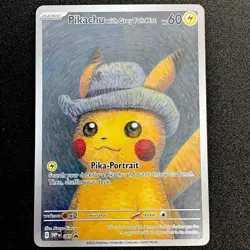 Pikachu With Grey Felt Hat Van Gogh Museum Pokemon Card SVPEN 085 PROMO - Image 1