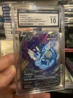 Vaporeon V SWSH181 SWSH: Sword & Shield Promo Cards Holo CGC 10 - Image 2