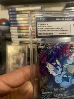 Vaporeon V SWSH181 SWSH: Sword & Shield Promo Cards Holo CGC 10 - Image 3