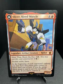 MTG Universes Beyond Transformers Slicer Hired Muscle Mythic Regular NM - Image 1