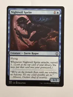 New: 2020 Nightveil Sprite Commander: Zendikar Rising 32 Regular Uncommon - Image 1