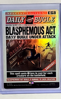 MTG Magic The Gathering Secret Lair Poster Borderless Foil #1998 Blasphemous Act - Image 1