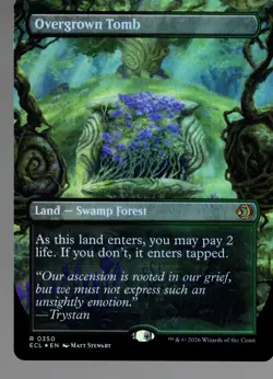 Overgrown Tomb (Borderless/Foil) - Lorwyn Eclipsed - NM - Rare - Land - Image 1