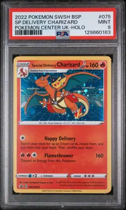 Pokemon Special Delivery Charizard Holo 2022 Pokemon Center UK Promo #075 PSA 9 - Image 1