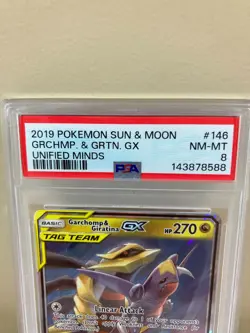 2019 POKEMON SUN & MOON UNIFIED MINDS GARCHOMP & GIRATINA GX #146 PSA 8 - Image 3