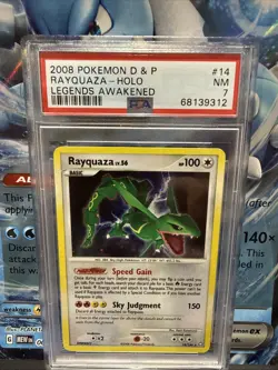 Pokemon TCG 2008 Rayquaza Holo 14/146 D&P Legends Awakened PSA 8 - Image 1