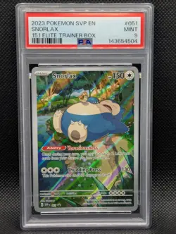 Snorlax #051 PSA 9 MINT 2023 Pokemon 151 Black Star Promo Elite Trainer Box - Image 1