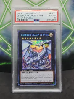 Yugioh Legendary Dragon of White WSUP-EN051 Secret 1st Edition PSA 10 GEM MT - Image 1