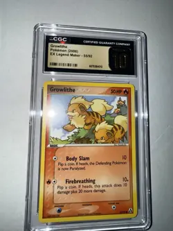 Pokemon TCG 2006 Growlithe Ex Legend Maker 55 CGC 10 Pristine - Image 1