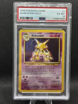 Pokemon Alakazam 1/102 Base Set Holo Vintage PSA 6 EX-MT - Image 1
