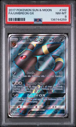 Fa/Umbreon Gx 142 - Pokemon Sun & Moon - PTCG PSA 8 - Image 1