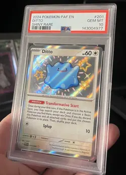 2024 POKEMON DITTO 201/091 PAF EN-PALDEAN FATES SHINY RARE #201 DITTO PSA 10 - Image 1