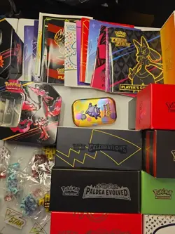 Pokemon Accessory Lot (Empty ETBs, Sleeves, Dice, Dividers, Player's Guides) - Image 5