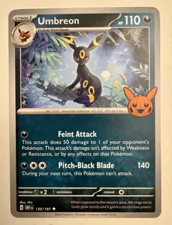 Umbreon Trick or Trade Booster Promo Pokemon TCG 130/197 - Image 1