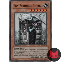 Yugioh Sky Scourge Invicil FOTB-EN023 Super Rare 1st Edition MP - Image 1