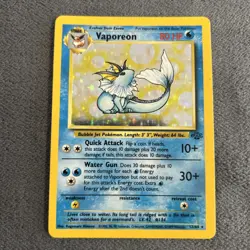Pokemon TCG Vaporeon Holo Card Jungle 12/64 Rare Vintage NM/LP - Image 1