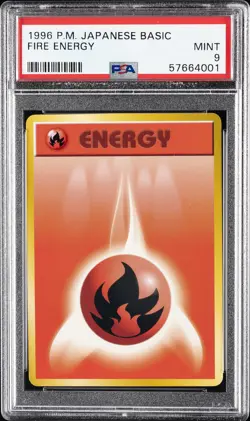1996 POKEMON BASE SET JAPANESE FIRE ENERGY PSA 9 - Image 1